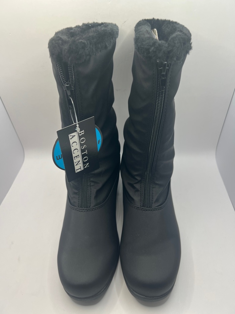 Women's Black Faux-Fur Winter Boots